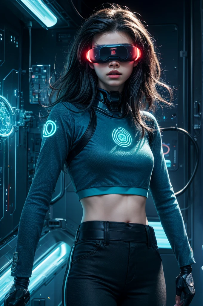 beste Qualität, am Kopf befestigter Bildschirm,
Percy Jackson als Cyborg, umgeben von azurblauem Neon, NodesTech mascara, NodesTech headdress, ätherisches Haar, trägt bauchfreies Top Cyborg-Rüstung BREAK Sci-Fi-Hintergrund, detaillierter Hintergrund,  azurblauer Neonhintergrund, Datenraum