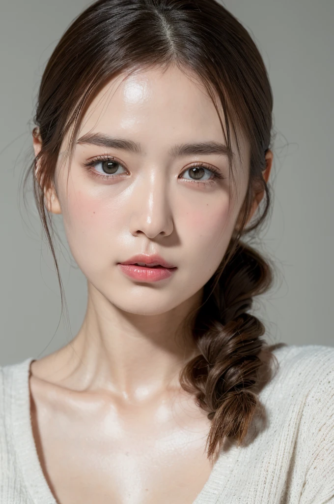 ((Highest quality, 8k, masterpiece :1.3)), One girl, Beautiful woman with slim abdominal muscles :1.3, (Random Hairstyles, Huge breasts :1.2), Casual clothing :1.2,  Highly detailed face, Fine grain, double eyelid、Japanese women、Close-up of face