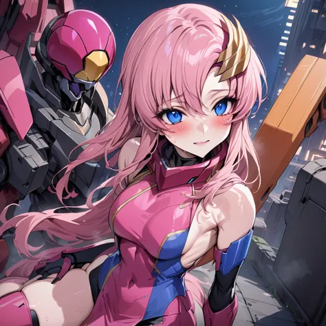 ((highest quality)), ((masterpiece)), (detailed), （perfect face）、the cyborg woman whose entire body is mechanical is lacus clyne...