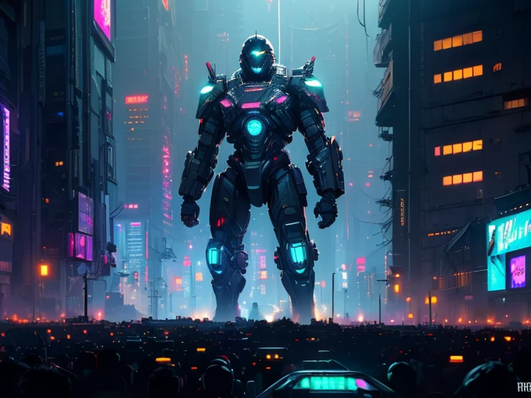 ((night:1.4)).(cityscape:1.3),((ultra realistic illustration:1.2)),(cyberpunk:1.4),(dark sci-fi:1.3),(brutalism:1.2). Dystopic megacity, gritty, cold hell, Armored Core, Battletech. Front Mission. Masterpiece, (highly detailed:1.2),(detailed face and eyes:1.2), 8k wallpaper, natural lighting. core shadows, high contrast, bokeh.