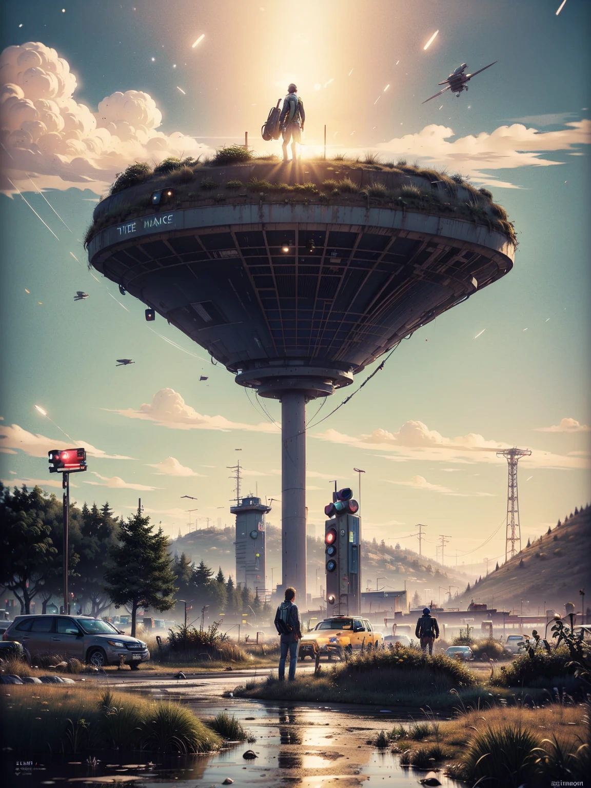 (lora:21Stalenhag:1),(Autoridade de Variação de Tempo),TVA /(série dramática Loki)/,(TVA/(UNIVERSO CINEMÁTICO MARVEL)/),(obra de arte), (melhor qualidade), (Ultra-detalhado), (melhor ilustração), (Melhor sombra), (absurdos),((desenho de Simon Stlenhag)), Estilo Simon Stlenhag,TFTL SIMON STÅLENHAG,(colorido por #506D2F, #2A2922, #F3EBDD, #7D52),in the escritório,Cidade de ficção científica atrás da janela,robô,Estilo classico,Documentos na mesa,(((escritório))),in the escritório