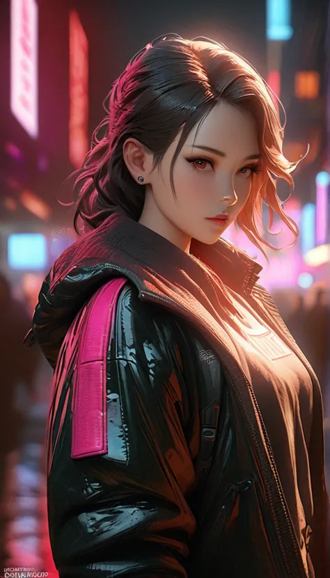 there was a woman standing on the roadside, cyberpunk art by yang j, popular topics on artstation, realism, guweiz style artwork...