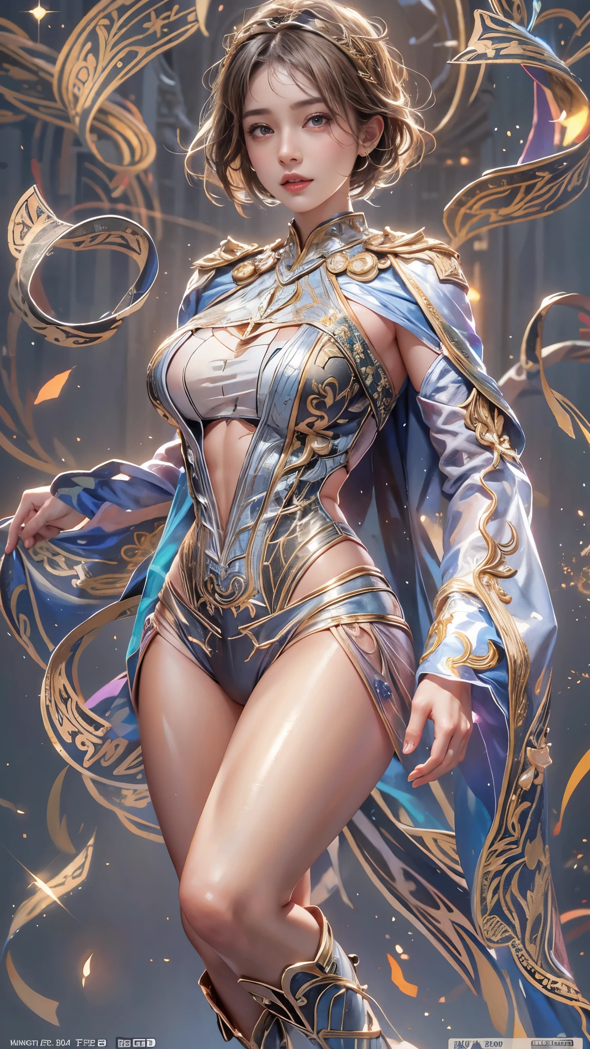 Highest quality, Realistic, photoRealistic, Award-winning illustrations, (Intricate details: 1.2), (Subtle details), (Intricate details), (Cinematic Light, Super sexy short hair super girl, huge firm bouncing chests, dynamic sexy poses, Upper body close-up