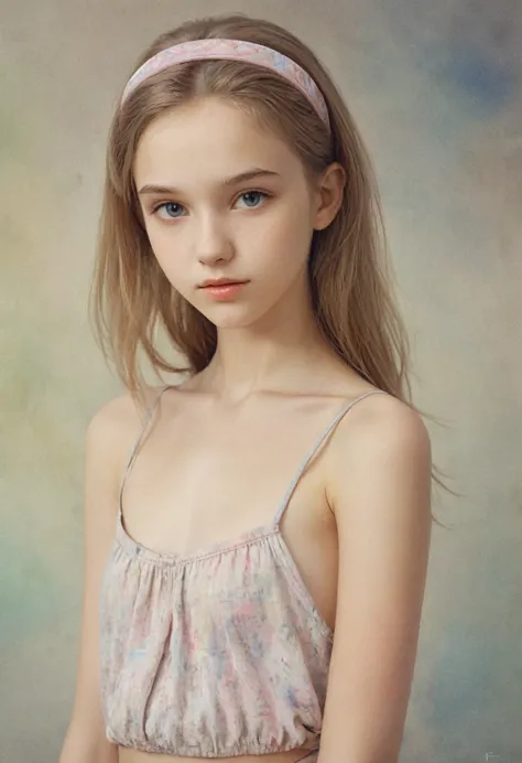 (кинематографическое фfromо:1.3) from (Фfromо до бедер:1.3),(skinny:1.3) Beautiful 12 year old girl, (complex light brown hair),...