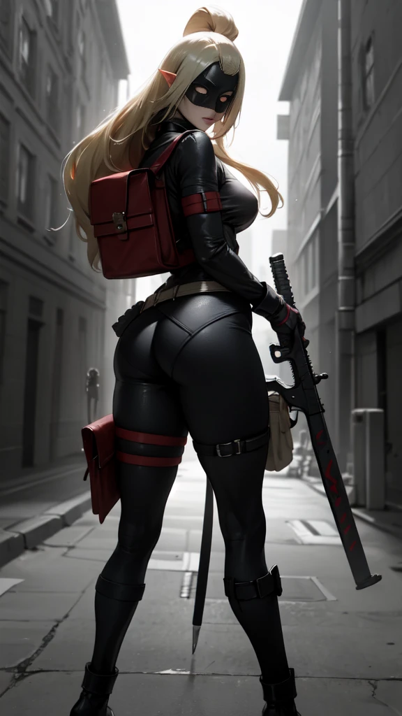 obra off arte, melhor qualidaoff, high resolution, contrasted,
May_senora_dead Pool_ownwaifu,
1 girl, mask, hair blonde, rabo off cavalo, long hair, seios granoffs, no pupils, 
May, firm skin, Super heroi, bolsa off cinto, Cinto off utilidaoffs, red May, mitts, weapon on back, Thigh bag, alça off coxa, coldre off coxa, fivela off cinto, high collar, 
partículas off luz, Profundidaoff_off_fild, Scenario, natta, Fogos off artifício aéreos, standing alone, tiro off vaqueiro, looking ahead at viewer,