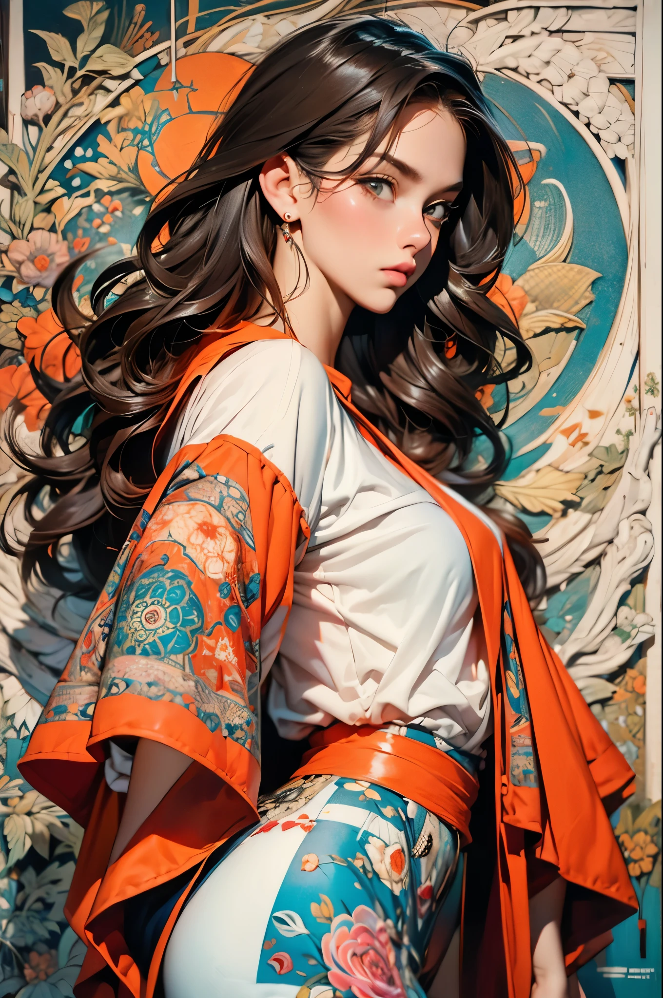 1girl,officialart,unity8kwallpaper,ultradetailed,beautifulandaesthetic,masterpiece,bestquality,(zentangle,mandala,tangle,entangle),dynamicangle,cowboyshot,themostbeautifulformofchaos,elegant,abrutalistdesigned,vividcolours,romanticism,byjamesjean,robydwiantono,rosstran,francisbacon,michalmraz,adrianghenie,petracortright,gerhardrichter,takatoyamamoto,ashleywood,atmospheric,ecstasyofmusicalnotes,streamingmusicalnotesvisible