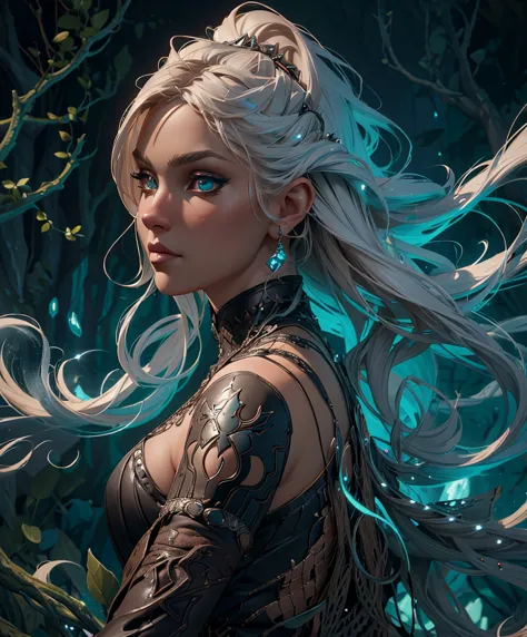 design an interesting female fantasy character.  create an imaginative, one-of-a-kind digital illustration featuring a original ...