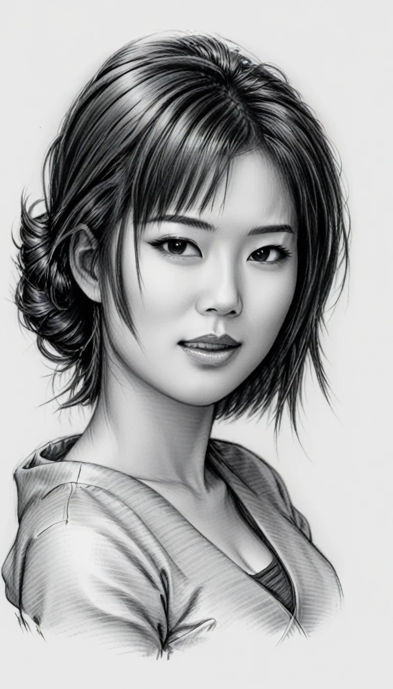 drawing of a geisha, realistic sketch, hyperrealistic sketch, detailed pencil sketch, pencil sketch, realistic digital drawing, detailed sketch drawing, highly detailed portrait, detailed 4 k drawing, pencil draw, highly detailed sketch, realistic drawing, extremely detailed portrait, detailed but rough, pencil drawing illustration, realism drawing, detailed sketch, sketch art,((high quality, masterpiece:1.4)), 1girl, ((upper body)), portrait sketch, messy drawing, messy charcoal spots, unfinished sketch, sketchbook charcoal style drawing of a woman, sketchbook drawing, sketchbook, beautiful hair, medium short hair, beautiful face, symmetrical face, symmetrical eyes, ((paper material background)), realistic charcoal lines, imperfect drawing, charcoal crumbs, charcoal lines, imperfections,  
Waiting to start,wong-chans