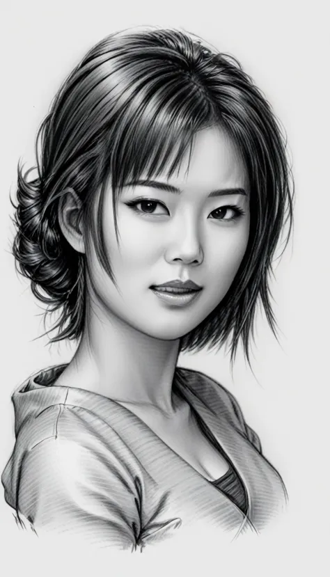 drawing of a geisha, realistic sketch, hyperrealistic sketch, detailed pencil sketch, pencil sketch, realistic digital drawing, ...