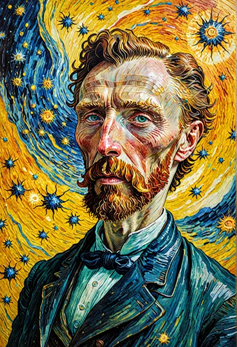 Colorful Vincent van Gogh painting :: 油絵で構成された映画のような16k解像度のmasterpieceイラスト, Watercolor and ink :: Medical Field Frisco watercolo...