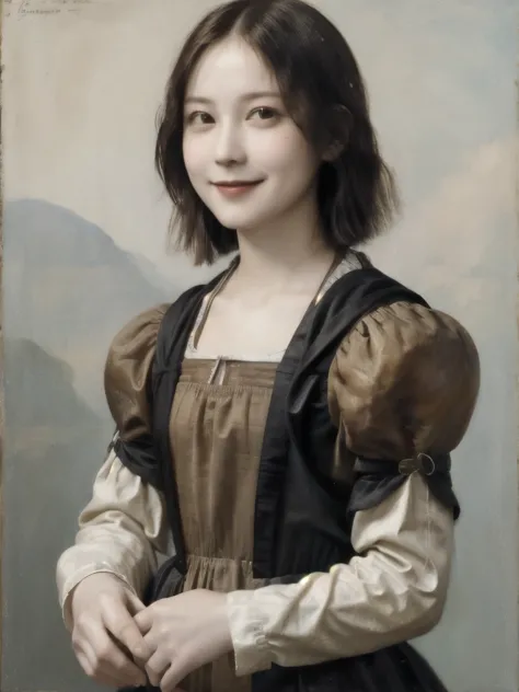 260 20-year-old female, (short hair),(Genuine), smile,  (Paintings by Leonardo da Vinci)