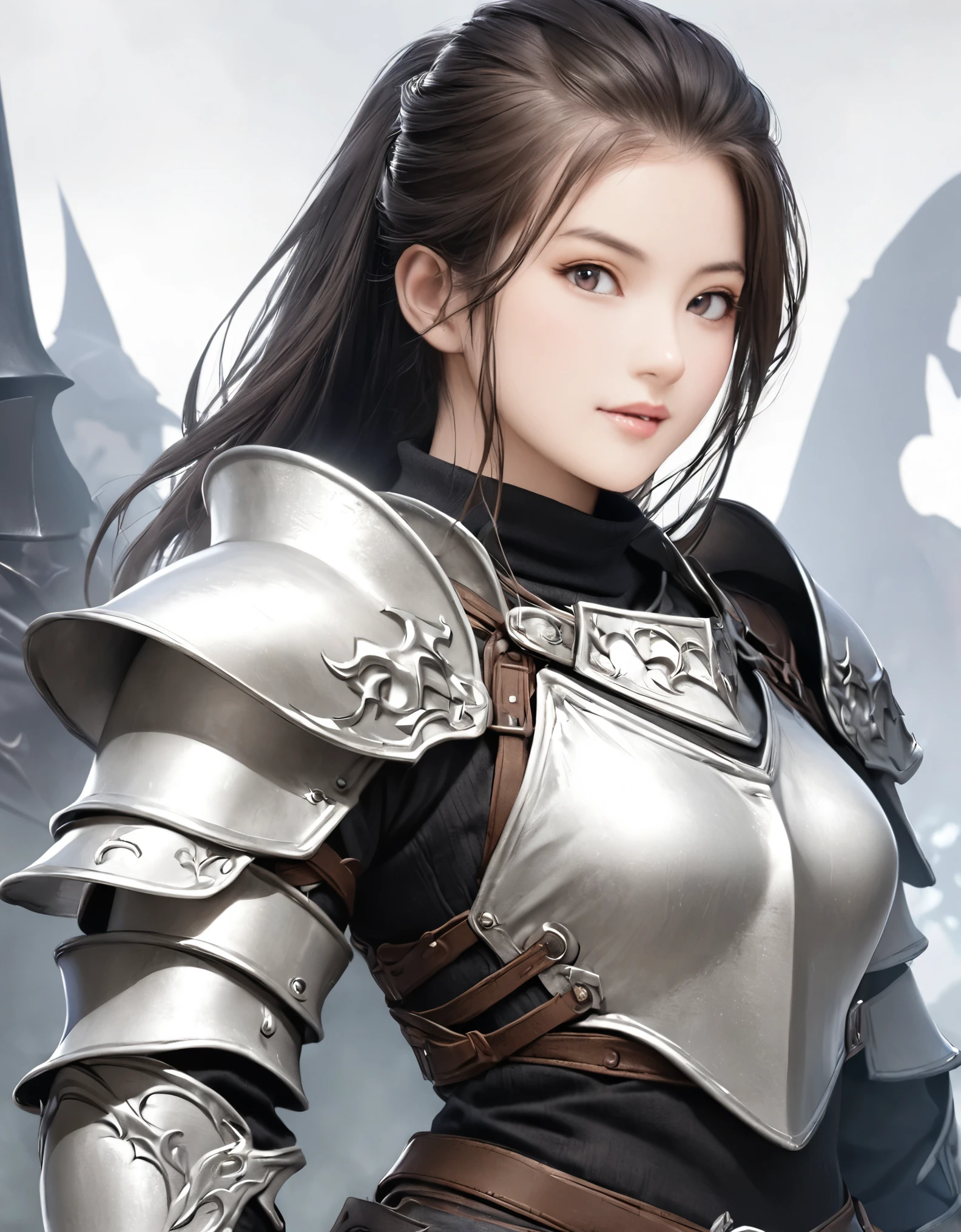 (best quality:1.2), 1girl, Final Fantasy, knight, upper body shot, shoot from front