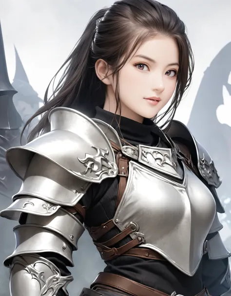 (best quality:1.2), 1girl, final fantasy, knight, upper body shot, shoot from front