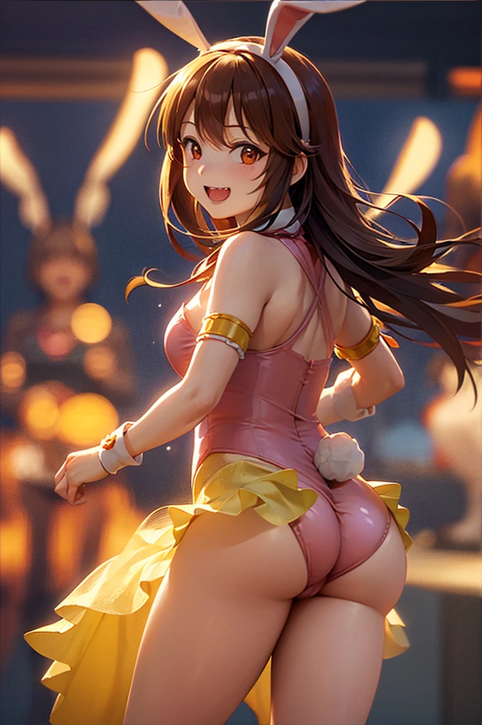 (((Momooka laughed))), (((bunnygirl))), ((stick out buttocks)), The highest image quality, high high quality, high detal, 超A high resolution, 8K, depth of fields, Cinematography, intricately details, elaborate, Meticulous, Magnificent, Maximum detail, Ultimate beauty