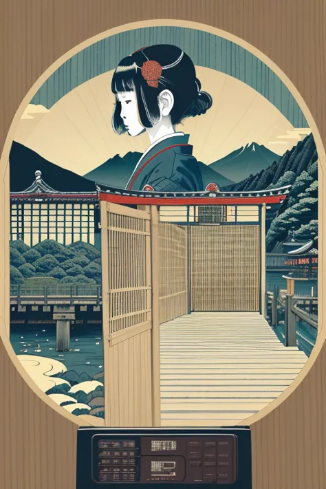 “create an image in the style of kawase hasui, featuring a traditional japanese woodblock print (shin-hanga) aesthetic. the scen...