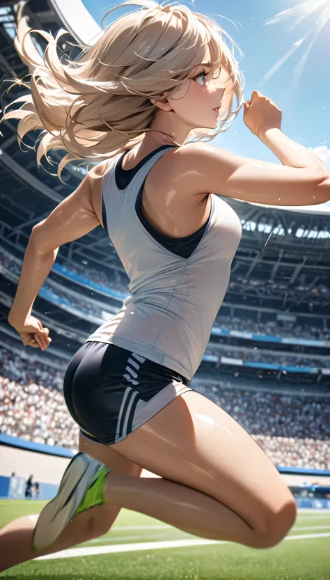 Athletics, Sportswear, Shorts, In detail, High resolution, high quality、Perfect dynamic composition, Beautiful attention to deta...