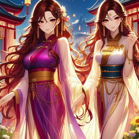 (masterpiece, best quality:1,2), 1 female, xian mei, solo, 18 years old, chinese clothes, ultra long purple skirt, purple eyes, ...