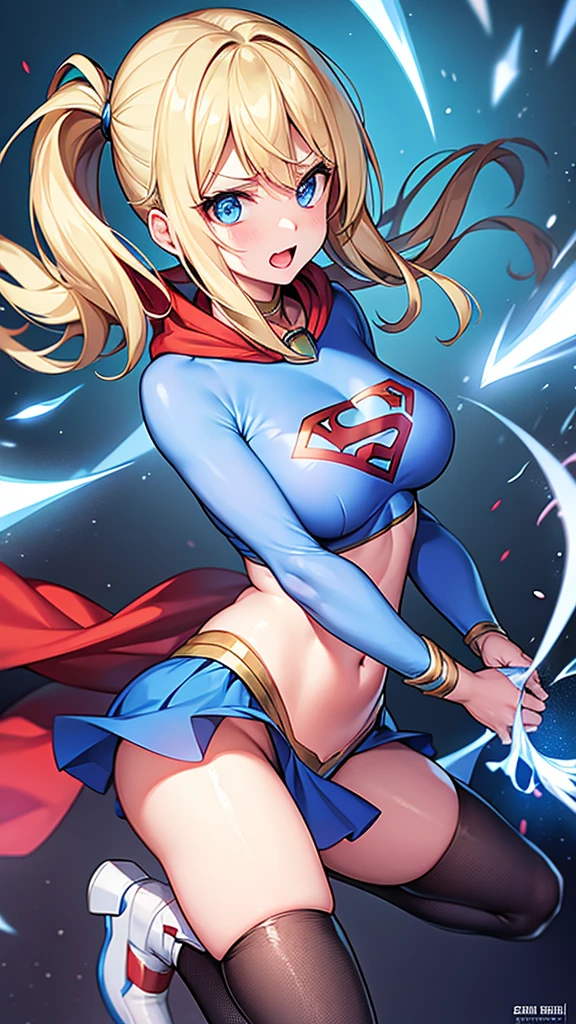 Supergirl, evil sperm rages inside her body, She is about to faint.