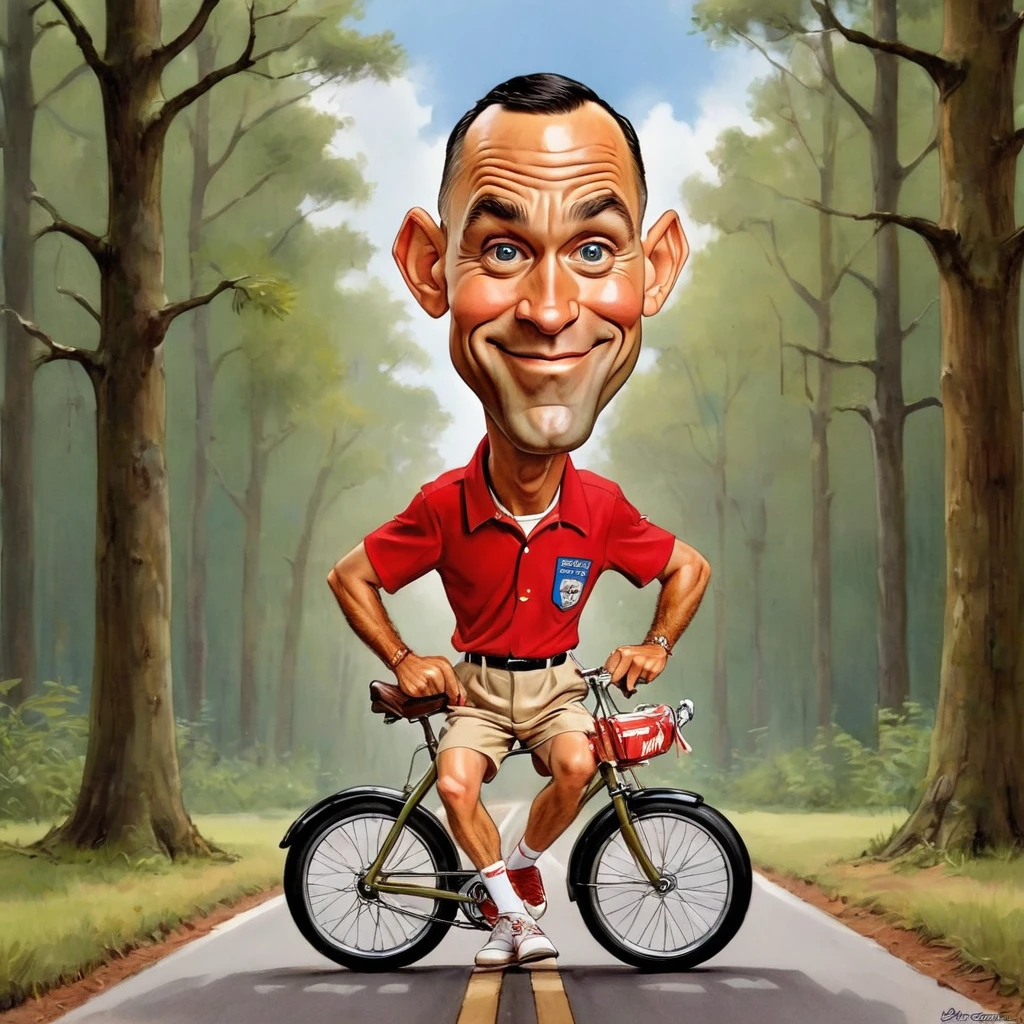 Funny caricature of Forest Gump