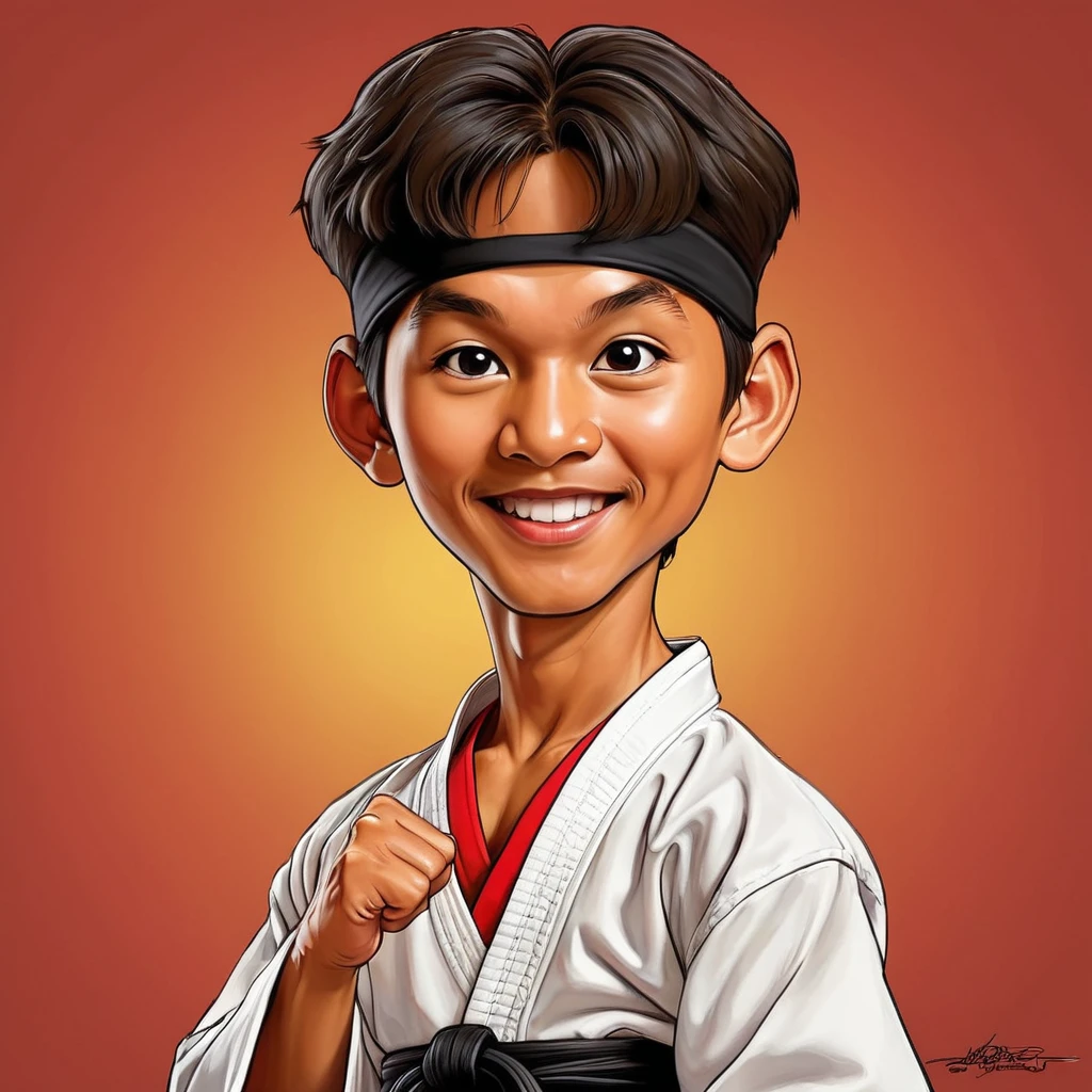 Funny caricature of Daniel San ( Karate Kid )