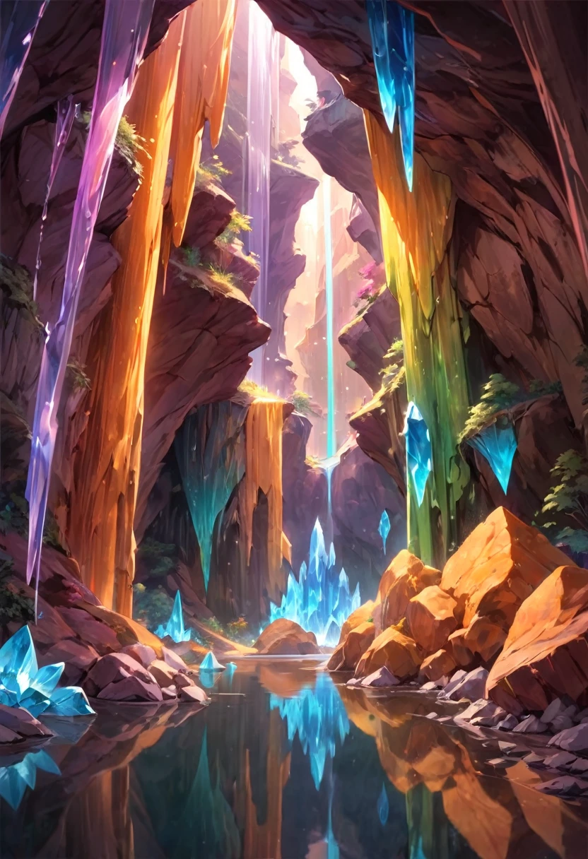 鐘乳石cave,Underground Gem Wonderland,Dazzling crystals and stalactites,地下Magic和神秘,Shiny blue and purple colors,Amazing shapes and reflections,인광의 영묘한 light,hidden sublime beauty,Clean, otherworldly scenery,hidden sublime beauty,hidden sublime beauty,雄伟的地下cave,Fantastic shapes and textures,闪闪发光的stalagmite和钟乳石,Hidden potholes and narrow passages,Echo of whispers and soft footsteps,Hypnotic game of light and shadow,Crystal clear icicles and waterfalls,Arches and vaults carved over time,Explore the unknown world,Amazing natural wonders,Addictive silence and serenity,Magic水晶花园,Mysterious atmosphere and energy,secrets of the earth&#39;gritty,uncover geology,mirror reflection swimming pool,Vivid and surreal color composition,Dreamy and supernatural images,沉浸在fancy的世界里,Forgotten beauty beneath the surface,A magnificent and surreal visual experience.天然鐘乳石在石头上形成的cave或小洞，It is full of many wonderful stalactites.，Large and detailed stalactites，Bright stalactites or crystal clear stalactites、Includes color or special optical effects，The scenery inside the stalactite cave is very beautiful，무지개light 또는 light나는 효과를 가집니다.&#39;神秘梦幻的depth of field作品，Marvel at the wonders of nature,(japanese comics, fancy), (best quality, high resolution, depth of field, Human Development Report:1.2), (cave, stalagmite, fairy trickster, small tunnel, isolated tunnel, dark tunnel: 1.5,), no candles, there is no fire炬, there is no fire, vivid colors, spooky, Magic, fairy totem, 黑Magic氛围, very detailed, complicated, beautifully, dark fancy, bokeh, light, 8k, high quality