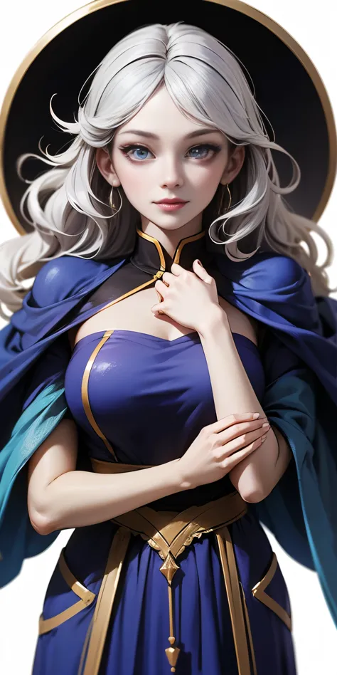 (Female chest covered)(smile) Gray skin, pale golden hair and violet eyes. She prefers clothing of white and silver with cloaks ...