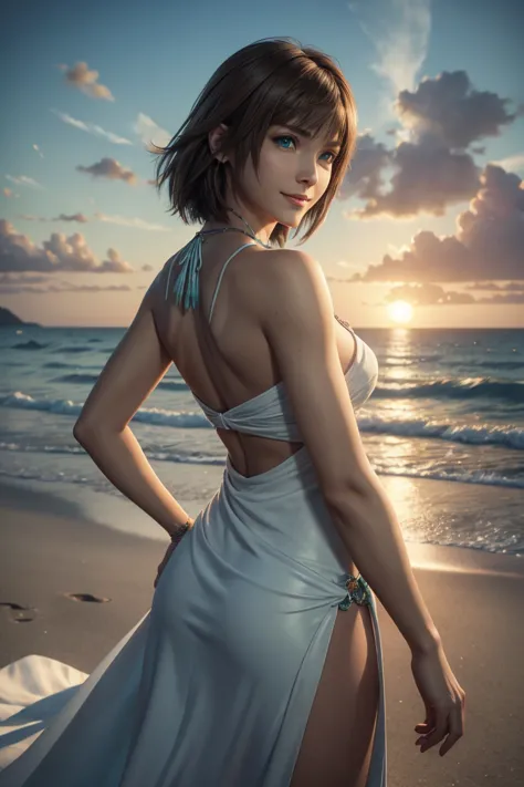 the best one,yuna,final fantasy 10,ff10,medium hair,brown hair,let your bangs down,beautiful green and blue odd eyes,,beautiful ...