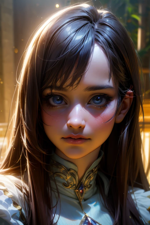 (best quality,4k,8k,highres,masterpiece:1.2),ultra-detailed,(realistic,photorealistic,photo-realistic:1.37),beautiful detailed eyes,beautiful detailed lips,extremely detailed eyes and face,longeyelashes,1 girl,portrait,fantasy landscape,magical forest,glowing fireflies,warm sunlight,dramatic lighting,vibrant colors,cinematic, cute face, pretty girl
