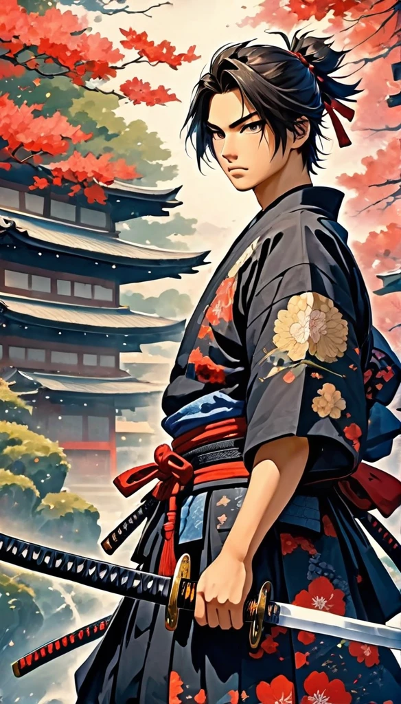 samurai boy, (one Japanese sword)