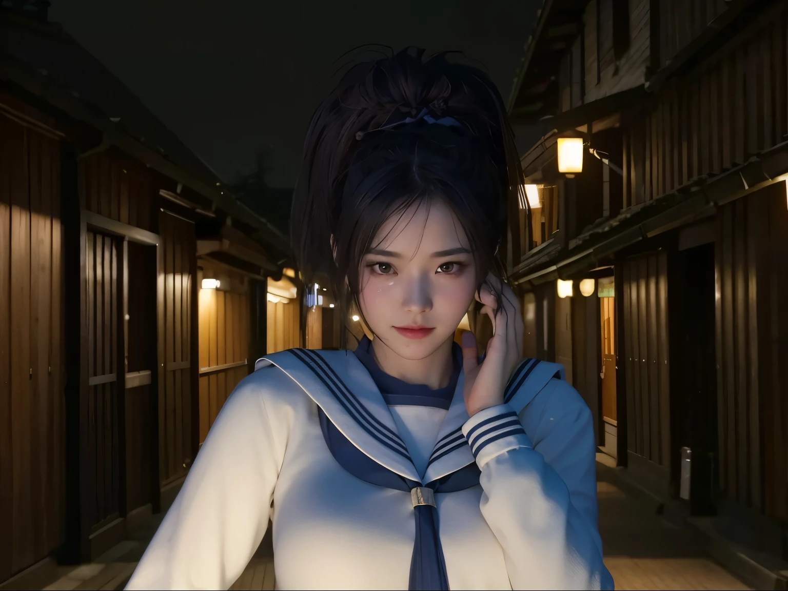 (Detailed CG、Unity、8k wallpaper)、(Very delicate and beautiful)、(masterpiece)、(Highest quality:1.2)、(Ultra-high resolution:1.3)、(Beautiful realistic Asian),Beautiful lighting、Perfect Lightning、Realistic Shadows、Fine skin、Very detailed、Detailed face and eyes、Realistic eyes、Sharp pupils、Huge , In the classroom、School、sunset、Beautiful Face、Blurred Background、(Japanese women)、Glowing Skin、Side Up、Beautiful black hair、Blunt bangs、Japan High School Sailor Uniform、Pleated mini skirt、A kind smile, ((Tabletop, Highest quality)), (Glowing Skin), Cinema Lighting, Physically Based Rendering, Award-winning, Very detailedな肌, Very detailedな顔, Beautiful eyes in every detail, Carl Zeiss 85mm F/1.4, (Cowgirl:1.3), (cumin , Chest and thighs), she&#39;Very cute 16 years old , (Brown Hair, Straight Long Hair, Open your eyes, Round face), Big cleavage, (Sailor blouse, I pulled up my pleated skirt myself:1.3), Watching from afar, (Spread your legs, Focus on the thighs),art、