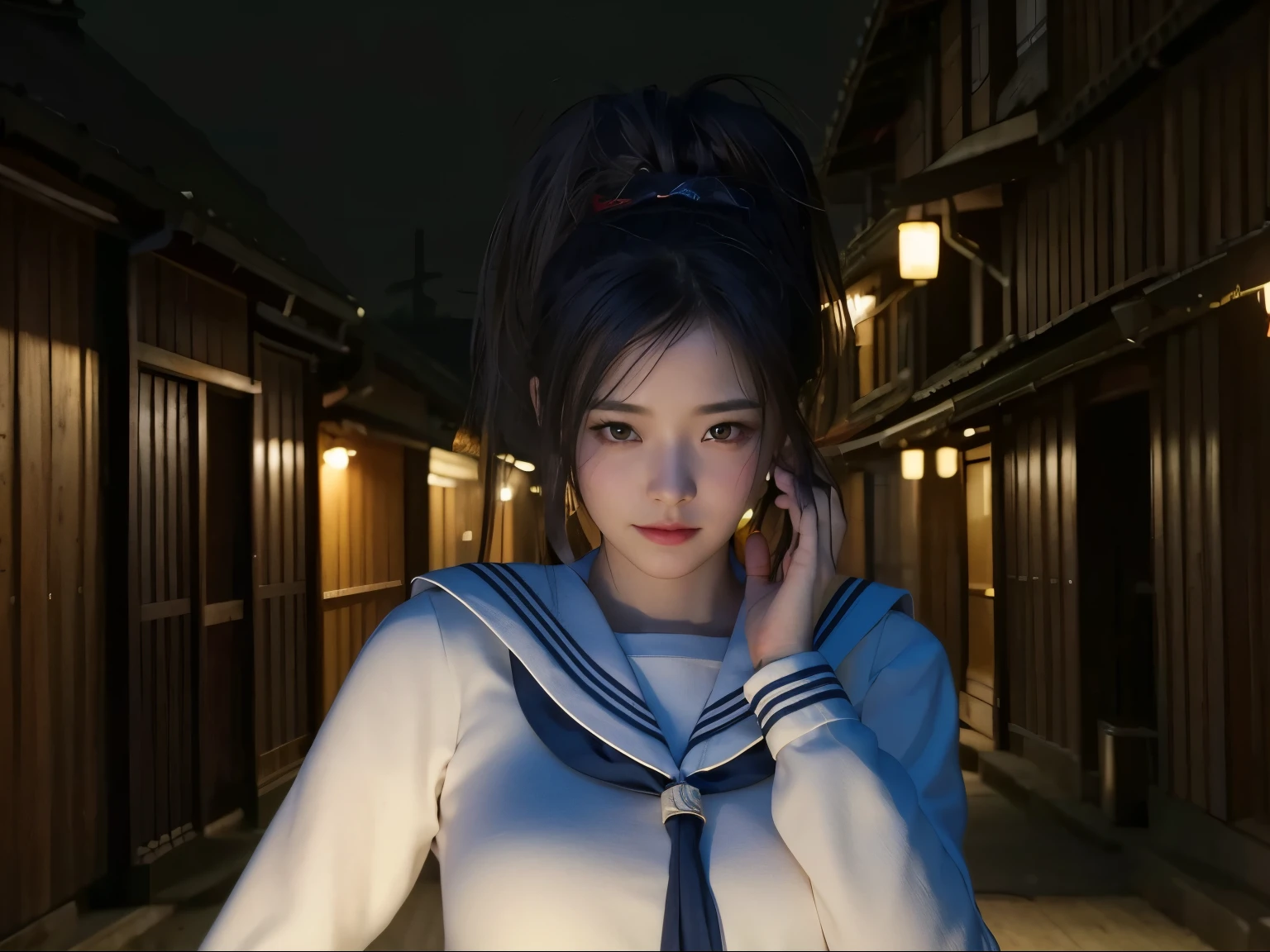 (Detailed CG、Unity、8k wallpaper)、(Very delicate and beautiful)、(masterpiece)、(Highest quality:1.2)、(Ultra-high resolution:1.3)、(Beautiful realistic Asian),Beautiful lighting、Perfect Lightning、Realistic Shadows、Fine skin、Very detailed、Detailed face and eyes、Realistic eyes、Sharp pupils、Huge , In the classroom、School、sunset、Beautiful Face、Blurred Background、(Japanese women)、Glowing Skin、Side Up、Beautiful black hair、Blunt bangs、Japan High School Sailor Uniform、Pleated mini skirt、A kind smile, ((Tabletop, Highest quality)), (Glowing Skin), Cinema Lighting, Physically Based Rendering, Award-winning, Very detailedな肌, Very detailedな顔, Beautiful eyes in every detail, Carl Zeiss 85mm F/1.4, (Cowgirl:1.3), (cumin , Chest and thighs), she&#39;Very cute 16 years old , (Brown Hair, Straight Long Hair, Open your eyes, Round face), Big cleavage, (Sailor blouse, I pulled up my pleated skirt myself:1.3), Watching from afar, (Spread your legs, Focus on the thighs),art、