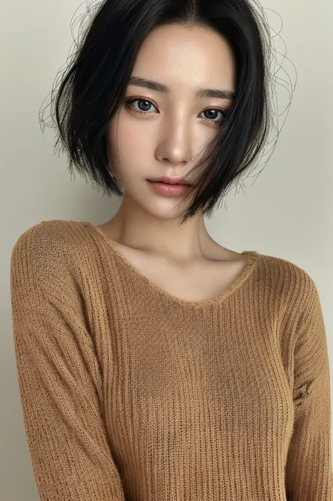 Masterpiece: 1.3), (8k, photorealistic, RAW photo, top quality: 1.4), (1girl), beautiful face, (realistic face), (black hair, sh...