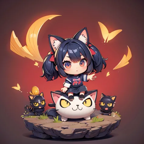 a chibi cat outfit rock