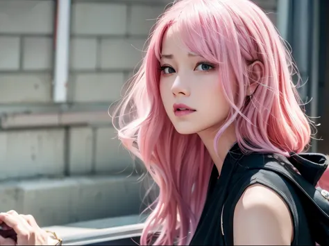 1 girl、pink hair、property