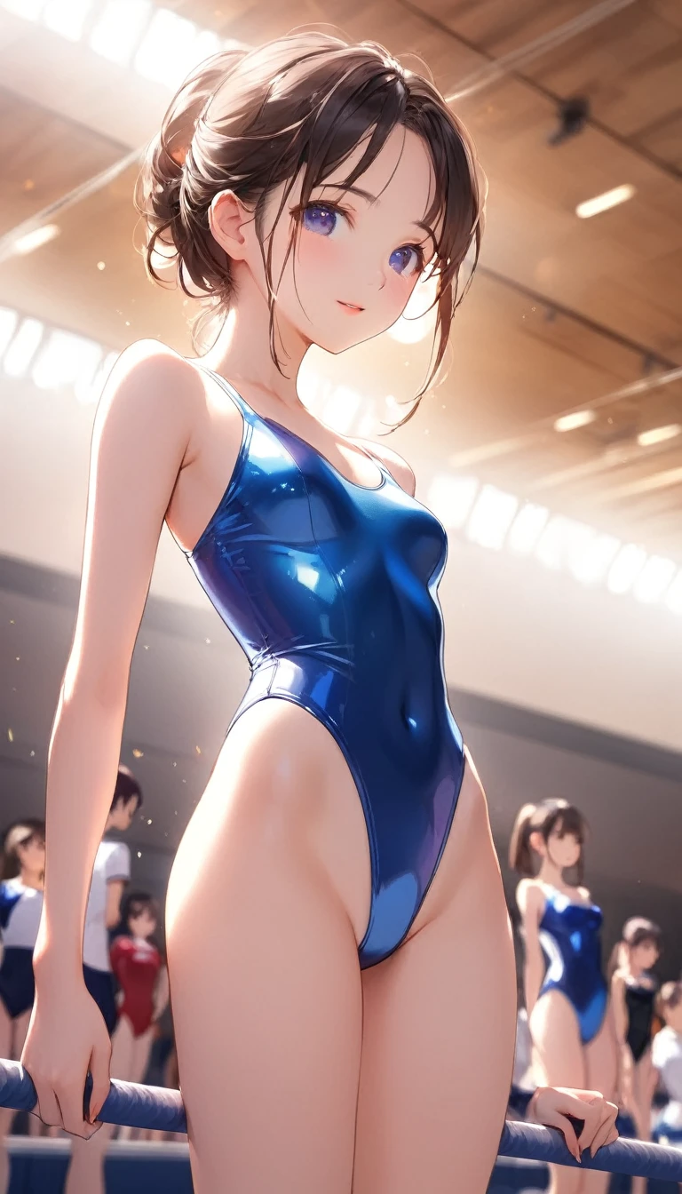 高いquality illustration, 傑作, とても繊細で美しい, 魅力的な女の子,(ジムnastics leotard,タイトなレオタード,長さ_袖付きレオタード,高い_レッグレオタード,アスレチックレオタード), 観客の反応,薄い,細身の体,スリム,高い school,ジム,ジムnastics Club,美しい目,(傑作, 最高品質:1.2), 高いres, 非常に詳細 CG ユニティ 8K 壁紙, 完璧な照明, カラフル, ultra-高い res,4k,非常に詳細, 写真, 8K, 高解像度,  ,カウボーイショット,