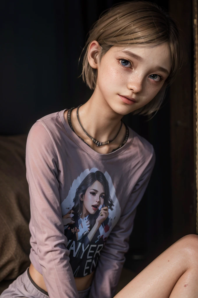 A stunning, intricate full color portrait, 12 year old girl, epic character composition, alessio albi, nina masic, sharp focus, natural lighting, subsurface dispersion, f2, 35mm, portrait, hard shadows, portrait, photography, detailed skin, realistic, photo-realistic, 8k, highly detailed, full length frame, High detail RAW color art, diffused soft lighting, shallow depth of field, sharp focus, hyperrealism, cinematic lighting, perfect face, perfect looks, thin arms, young, 1girl, solo, lean body, flat chest, thin thighs, small waist, cold, outside, rain, young, baby face, show accurate, tight clothes, sad, smile, cute, 