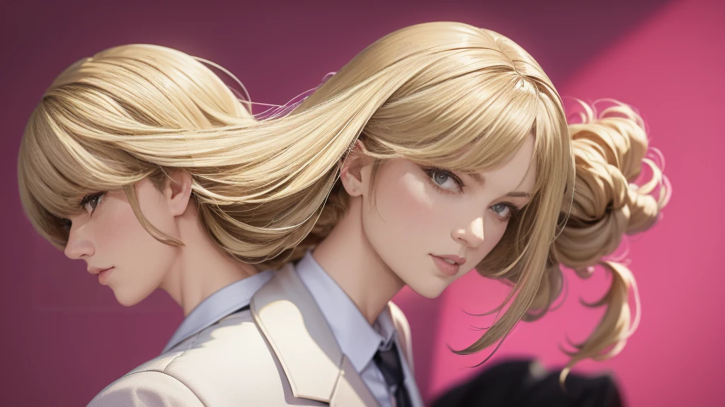 Créer une image,tout le corps,filtre basse fidélité,par le bas,Fille sexy et belle, super détail, adolescente coréenne, Peau grasse blanche,coiffure à deux blocs,couleur de cheveux blonds,Rendu Manga Anime GTA Style,accessoires porter Silver Rolex,diamant,Toujours l&#39;humeur du visage, portant un costume rose bas,chemise noire,Style gangster, Le personnage est debout et pose au-dessus de l&#39;épaule en regardant le ciel,vue arrière prise par la caméra,arrière-plan dans la ville le soir magnifique,chef-d&#39;œuvre, Meilleure qualité, extrêmement détaillé, Coloré, HDR, tout le corps, visage en pleine forme, huile de peau d&#39;olive, Super ultra réaliste, Ultra détaillé, FXAA, DLSS, 16:9, anti crénelage
