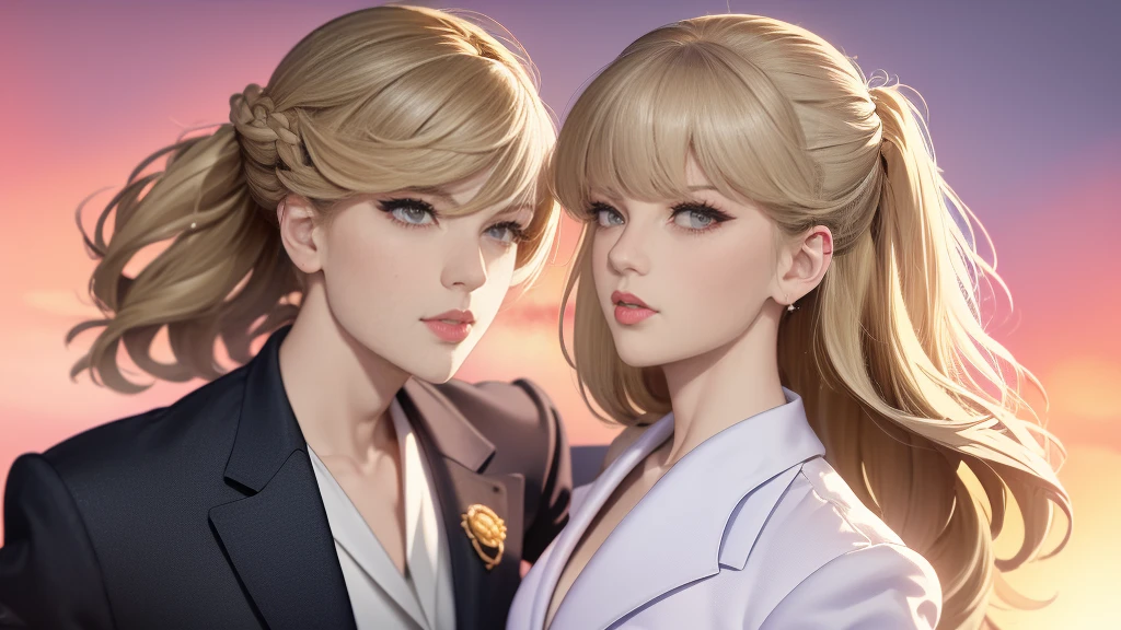 Créer une image,tout le corps,filtre basse fidélité,par le bas,Fille sexy et belle, super détail, adolescente coréenne, Peau grasse blanche,coiffure à deux blocs,couleur de cheveux blonds,Rendu Manga Anime GTA Style,accessoires porter Silver Rolex,diamant,Toujours l&#39;humeur du visage, portant un costume rose bas,chemise noire,Style gangster, Le personnage est debout et pose au-dessus de l&#39;épaule en regardant le ciel,vue arrière prise par la caméra,arrière-plan dans la ville le soir magnifique,chef-d&#39;œuvre, Meilleure qualité, extrêmement détaillé, Coloré, HDR, tout le corps, visage en pleine forme, huile de peau d&#39;olive, Super ultra réaliste, Ultra détaillé, FXAA, DLSS, 16:9, anti crénelage
