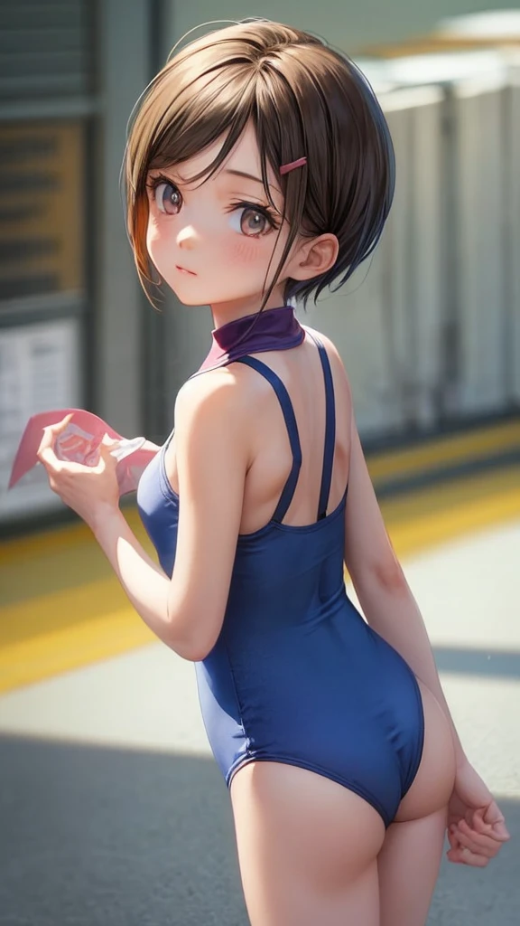 beautiful 1child gymnast leotard, extremely detailed face and eyes, long eyelashes, dynamic pose, colorful leotard, anime style anime art work