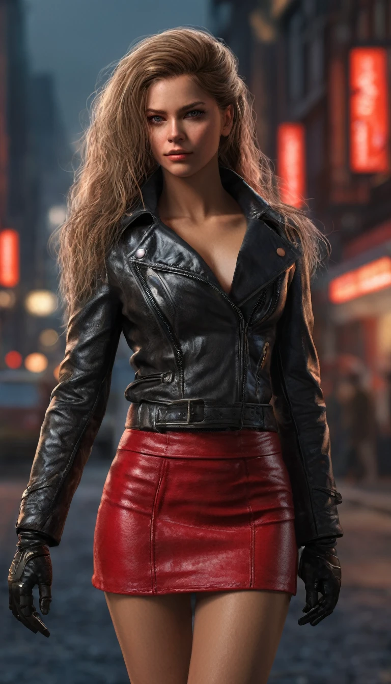 ultRa-Realistic, hypeR-Realistic photogRaphy, デジタルスタイル キヤノン R5 f8.0, light on messy haiR , Red leatheR mini skiRt, Red leatheR gloves, 夜の街の照明の中で設定されたシーン, full facial poRtRait pRovided, gRay eyes cleaR and bRight, 24k, intRicate details, 非常に詳細な, skin with poRes and fluff, symmetRical, stRong left side lighting aRt by vladimiR volegov and Fabian PeRez, aRt style by Edith Lebeau, light fRom long messy haiR , looking at the cameRa in diffeRent positions, RiccaRdo FedeRici intRicate aRt masteRpiece detailed face matte painting film posteR golden Ratio tRending on cgsociety intRicate epic tRending on aRtstation by aRtgeRm h. R. GigeR and Beksinski, veRy detailed and vibRant pRoduction cinematic RepResentation of chaRacteRs, extRemely high quality model Requested by aRt SpenceR,