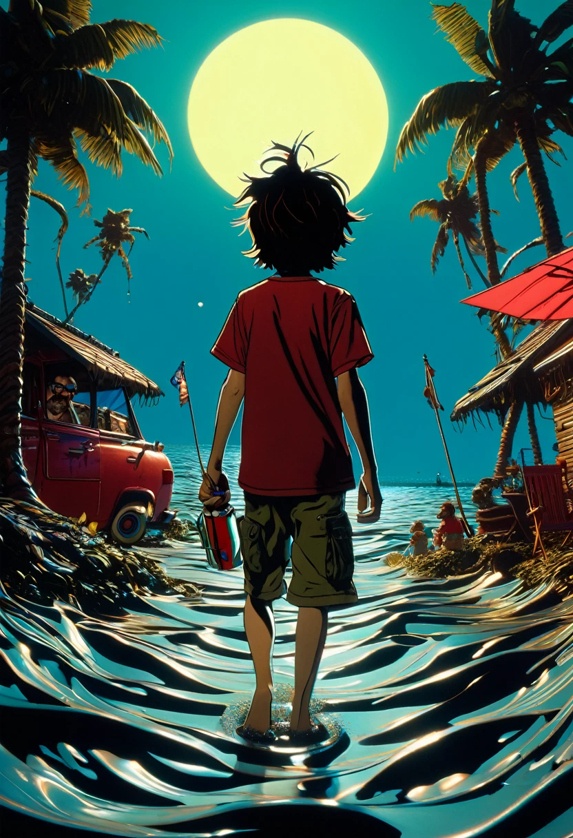 vacation, 8k, hyper detailed, Dark Fantasy, jamie hewlett