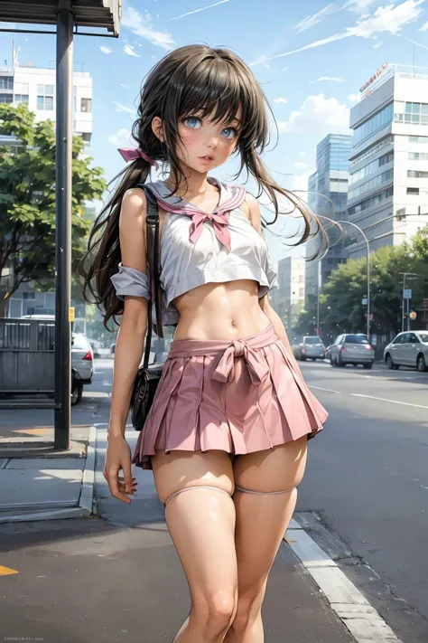 Beautiful nipple stand、1 girl, ( Looks very young:1.2) , (Flat Chest:1.2), High school girl sailor costume Looks very young.... ...