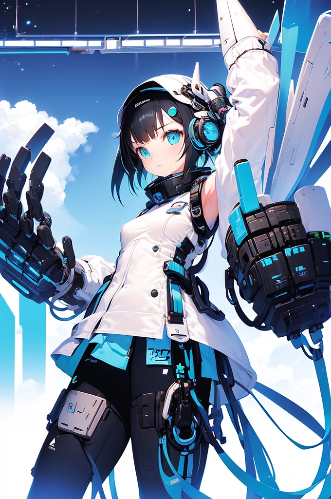 Avatar de fille mecha de style simple de science-fiction mignon et coquin，montre ton visage