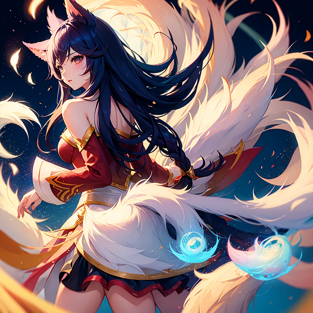 ahri, 9 ذيول بيضاء ضخمة, ذيول رقيقة مفصلة