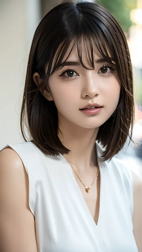 (highest quality, 8k, 32k, masterpiece, ultra-high resolution: 1.2), cute japanese women photos, very short bob hair, face focus...