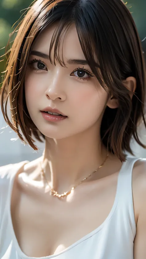 (highest quality, 8k, 32k, masterpiece, ultra-high resolution: 1.2), cute japanese women photos, very short bob hair, face focus...