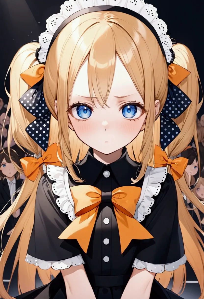 fraction_9, fraction_8_direction_7_direction_6_up, 1 girl, solitary, abigail williams \(destiny\), bow, blonde hair, hair bow, b...