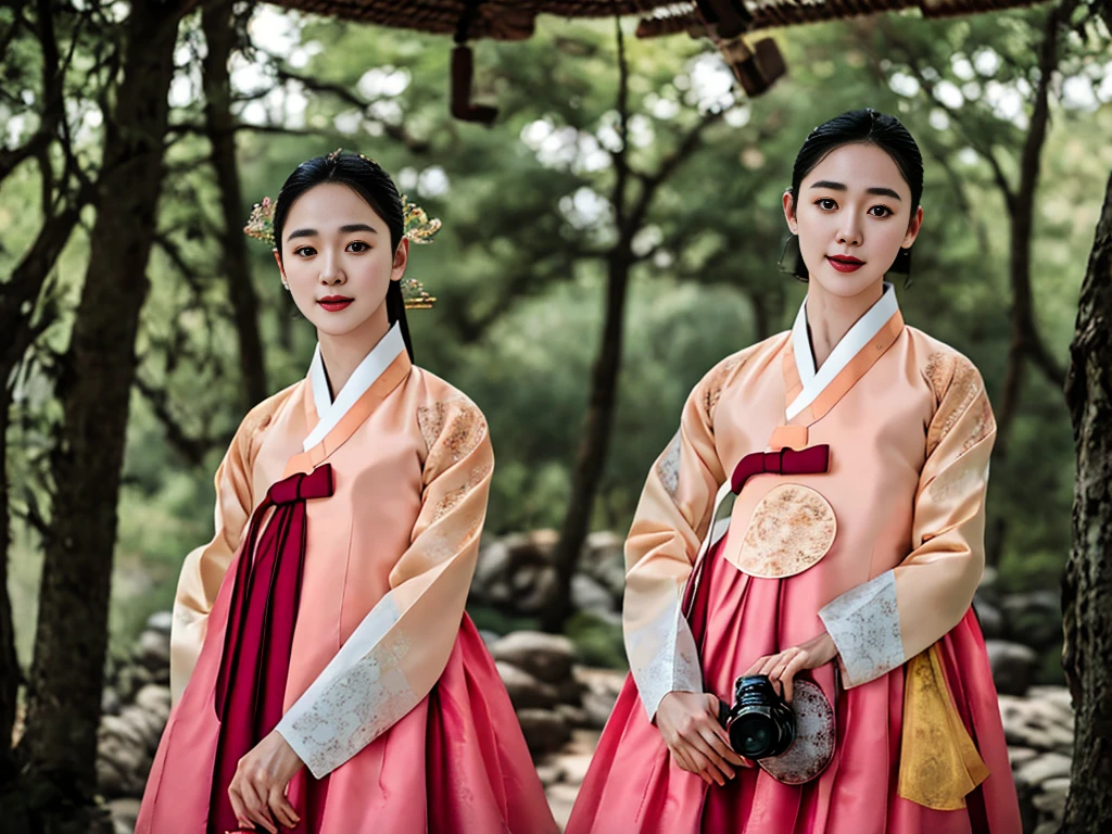 a korean actress starring in a fantasy television drama, film still, shot on a sony alexa, hanbok, edgEF, wearing edgEF eastern clothing, dangui, detailed face, detailed eyes, intricate details, film grain, skin details, high detailed skin texture, 4k, sharp focus, masterpiece, award winning photo, analog style photo, film grain, Full shout