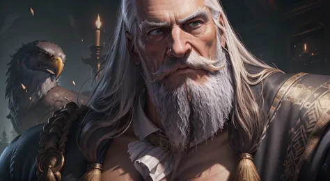 (best quality,4k,8k,highres,masterpiece:1.2),ultra-detailed,realistic,old-time man,(long hair:1.1),(strong:1.1),(samson:1.1),(re...