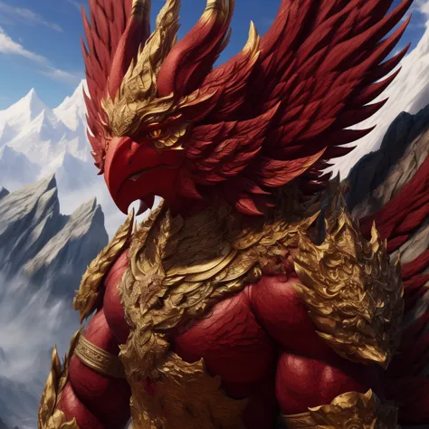 phayakrut king garuda{best quality},, super huge garuda solo, very detail, mountain, clouds and mist,realistic
(extremely detail...